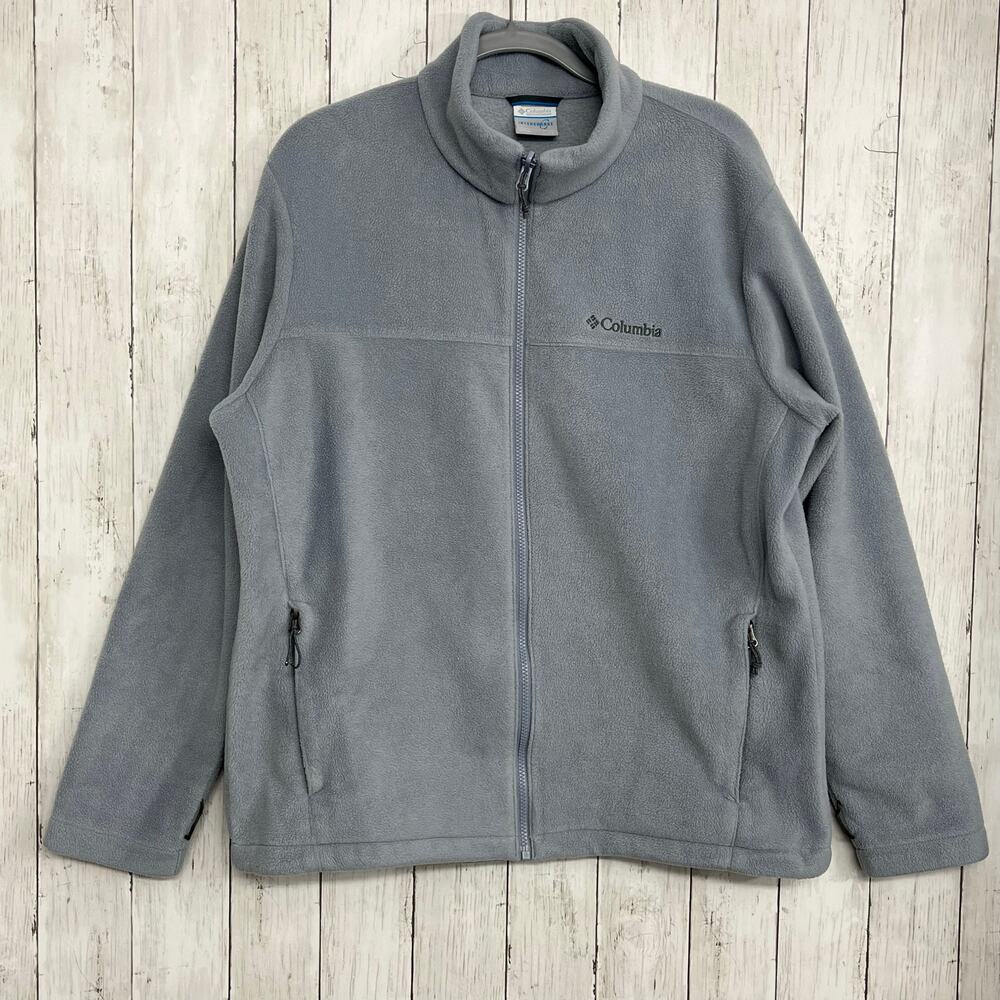 Columbia Interchange Gray Fleece Jacket Mens Large Full Zip Liner Gorpcore Warm